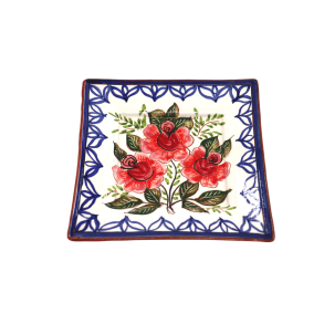 Firkantet fad 25 cm - Blomster