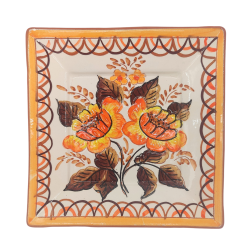 Firkantet fad 18 cm - Blomster