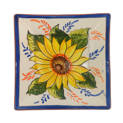 Firkantet fad 18 cm - Blomster