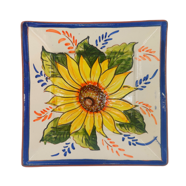 Firkantet fad 18 cm - Blomster