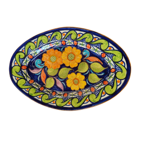 Ovalt fad 29 cm - Blomster