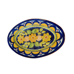 Ovalt fad 29 cm - Blomster