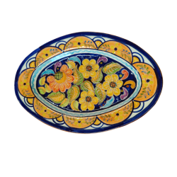 Ovalt fad 29 cm - Blomster