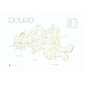 Kort over Douro - Plakat 50x70cm