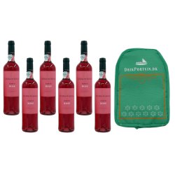  6 flasker Vieira de Sousa Ros� Portvin med k�lepose